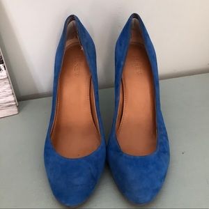 Blue Suede J.Crew Heels